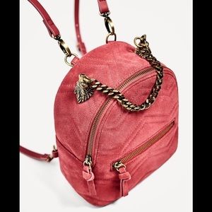 Zara pink leather backpack NEW